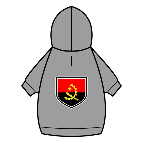 Angola Red Black & Emblem Pet Hoodie — back_dtf view