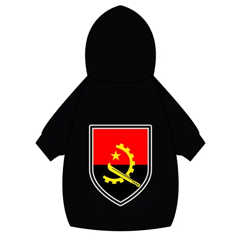 Angola Red Black & Emblem Pet Hoodie — back_dtf view