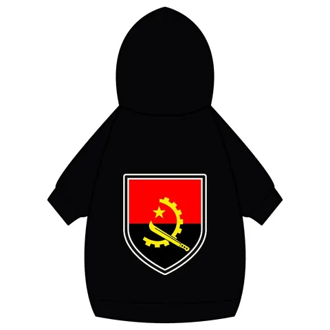 Angola Red Black & Emblem Pet Hoodie — back_dtf view