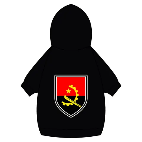 Angola Red Black & Emblem Pet Hoodie — back_dtf view