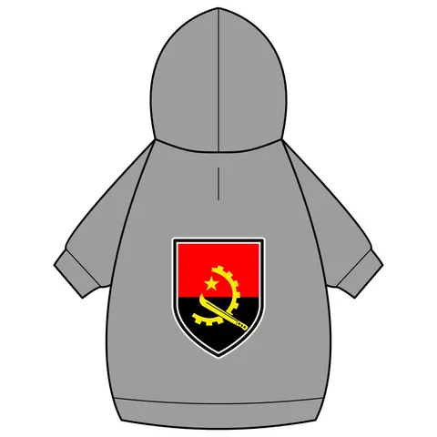 Angola Red Black & Emblem Pet Hoodie — back_dtf view