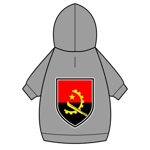 Angola Red Black & Emblem Pet Hoodie — back_dtf view
