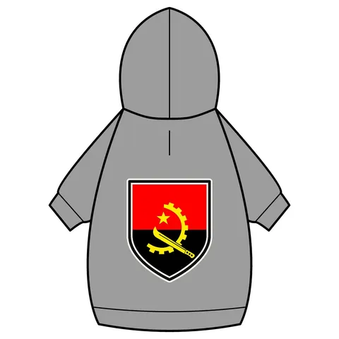 Angola Red Black & Emblem Pet Hoodie — back_dtf view