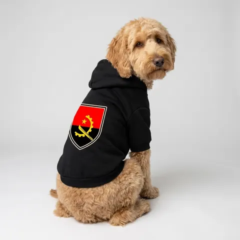 Angola Red Black & Emblem Pet Hoodie
