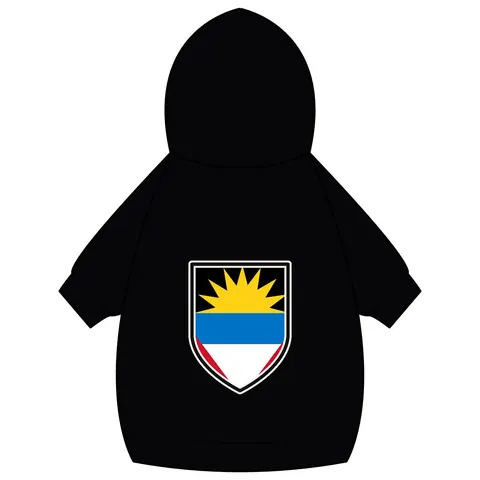 Antigua & Barbuda Rising Sun Pet Hoodie — back_dtf view