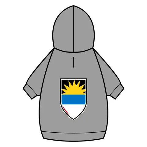 Antigua & Barbuda Rising Sun Pet Hoodie — back_dtf view