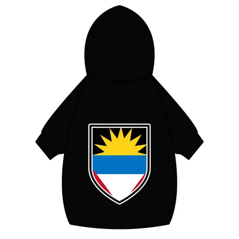 Antigua & Barbuda Rising Sun Pet Hoodie — back_dtf view