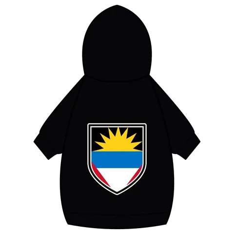Antigua & Barbuda Rising Sun Pet Hoodie — back_dtf view