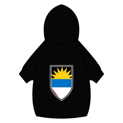 Antigua & Barbuda Rising Sun Pet Hoodie — back_dtf view