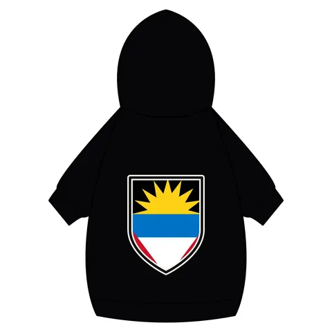 Antigua & Barbuda Rising Sun Pet Hoodie — back_dtf view