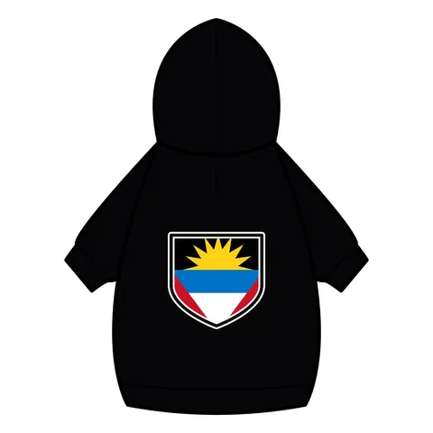 Antigua & Barbuda Rising Sun Pet Hoodie — back_dtf view