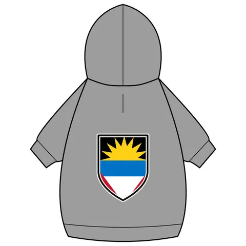 Antigua & Barbuda Rising Sun Pet Hoodie — back_dtf view