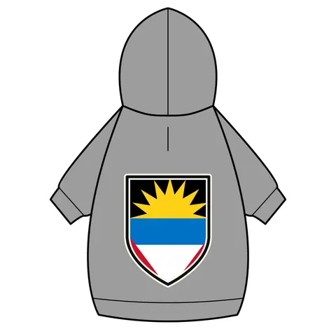 Antigua & Barbuda Rising Sun Pet Hoodie — back_dtf view