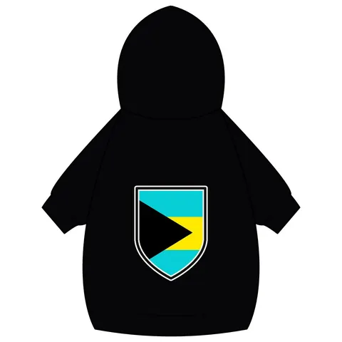 Bahamas Aqua Triangle Pet Hoodie — back_dtf view