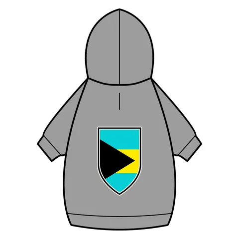 Bahamas Aqua Triangle Pet Hoodie — back_dtf view