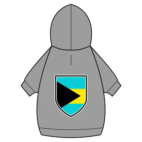 Bahamas Aqua Triangle Pet Hoodie — back_dtf view