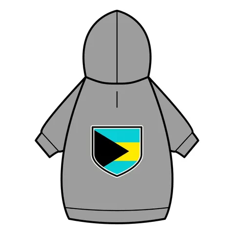 Bahamas Aqua Triangle Pet Hoodie — back_dtf view