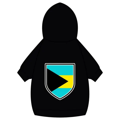 Bahamas Aqua Triangle Pet Hoodie — back_dtf view
