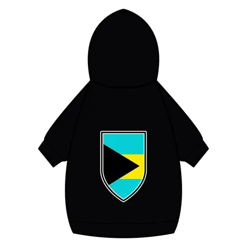 Bahamas Aqua Triangle Pet Hoodie — back_dtf view