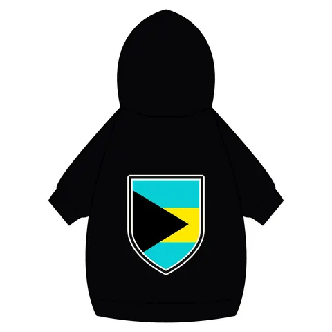 Bahamas Aqua Triangle Pet Hoodie — back_dtf view