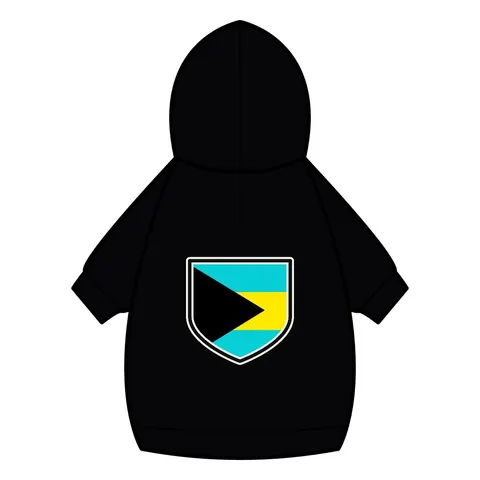 Bahamas Aqua Triangle Pet Hoodie — back_dtf view