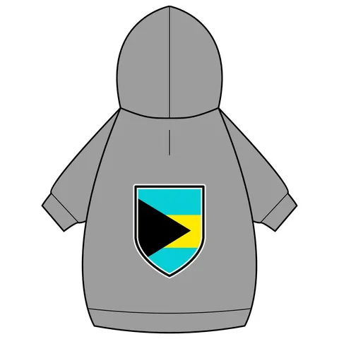 Bahamas Aqua Triangle Pet Hoodie — back_dtf view
