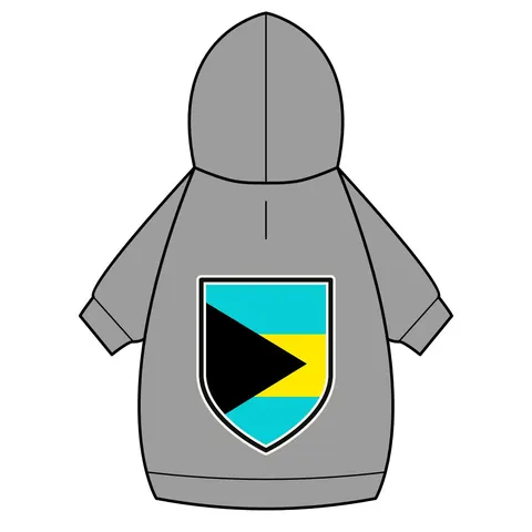 Bahamas Aqua Triangle Pet Hoodie — back_dtf view