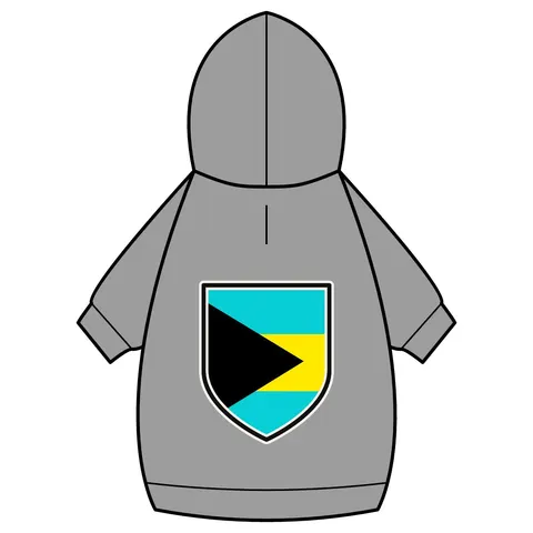 Bahamas Aqua Triangle Pet Hoodie — back_dtf view