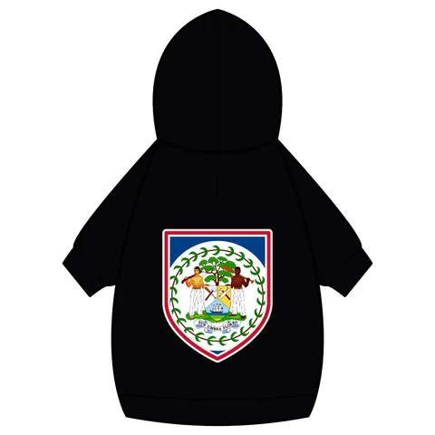 Belize Blue Red Emblem Pet Hoodie — back_dtf view