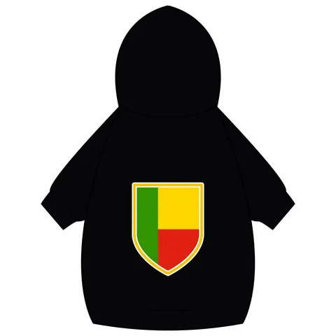Benin Green Yellow Red Block Pet Hoodie — back_dtf view