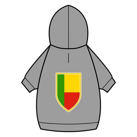 Benin Green Yellow Red Block Pet Hoodie — back_dtf view