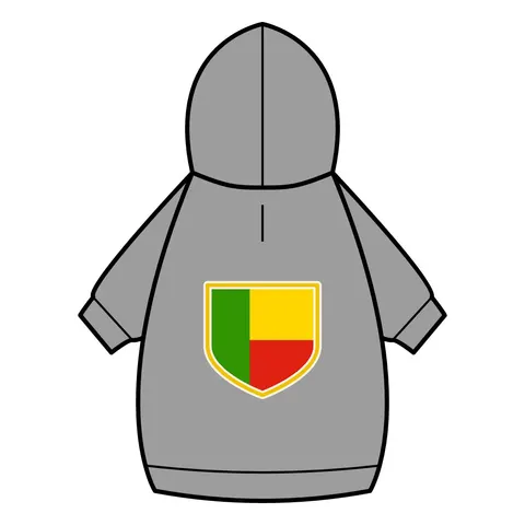 Benin Green Yellow Red Block Pet Hoodie — back_dtf view
