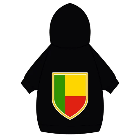 Benin Green Yellow Red Block Pet Hoodie — back_dtf view