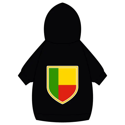 Benin Green Yellow Red Block Pet Hoodie — back_dtf view