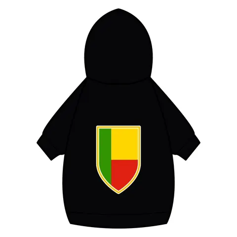 Benin Green Yellow Red Block Pet Hoodie — back_dtf view