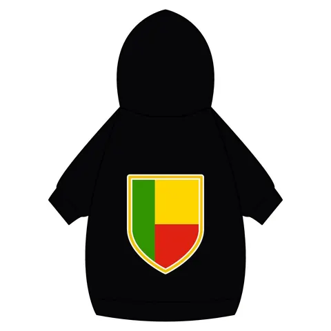 Benin Green Yellow Red Block Pet Hoodie — back_dtf view