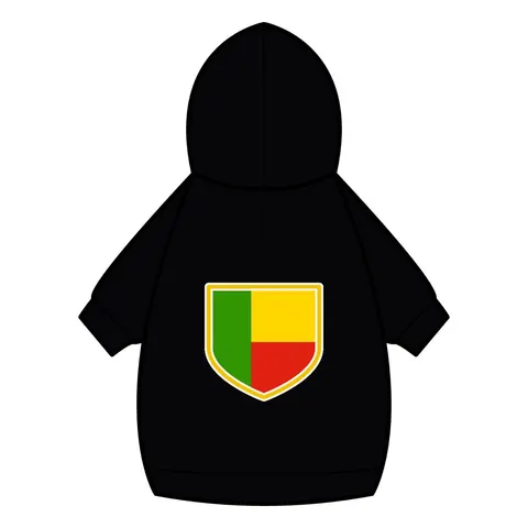 Benin Green Yellow Red Block Pet Hoodie — back_dtf view