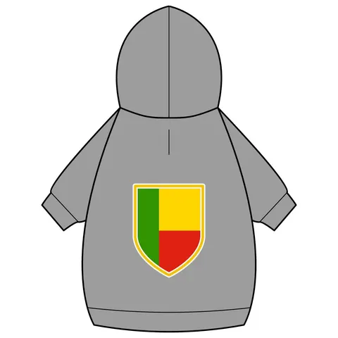 Benin Green Yellow Red Block Pet Hoodie — back_dtf view