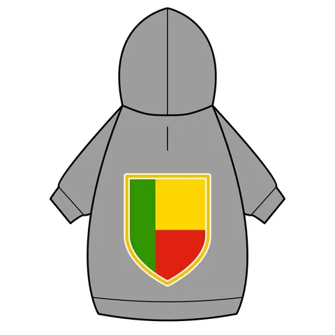 Benin Green Yellow Red Block Pet Hoodie — back_dtf view