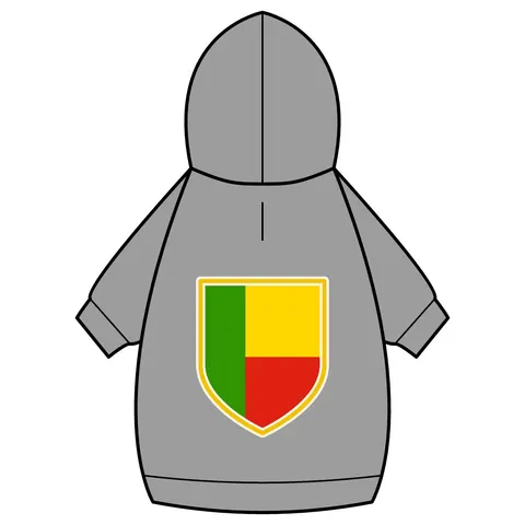 Benin Green Yellow Red Block Pet Hoodie — back_dtf view