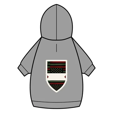 Black American Pan-African Stars & Stripes Pet Hoodie — back_dtf view