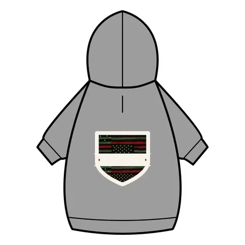 Black American Pan-African Stars & Stripes Pet Hoodie — back_dtf view