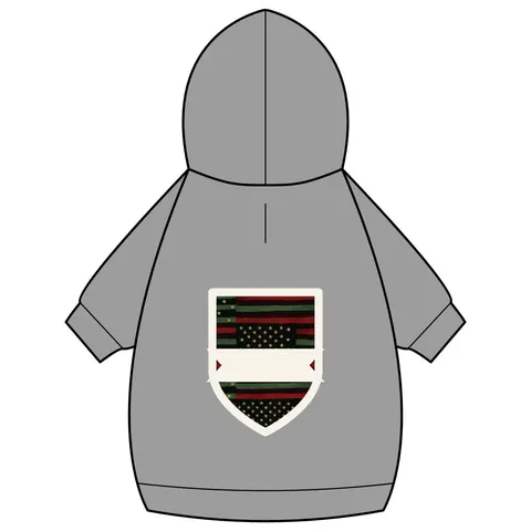 Black American Pan-African Stars & Stripes Pet Hoodie — back_dtf view