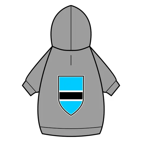 Botswana Blue & Black Stripe Pet Hoodie — back_dtf view