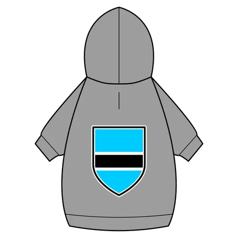 Botswana Blue & Black Stripe Pet Hoodie — back_dtf view