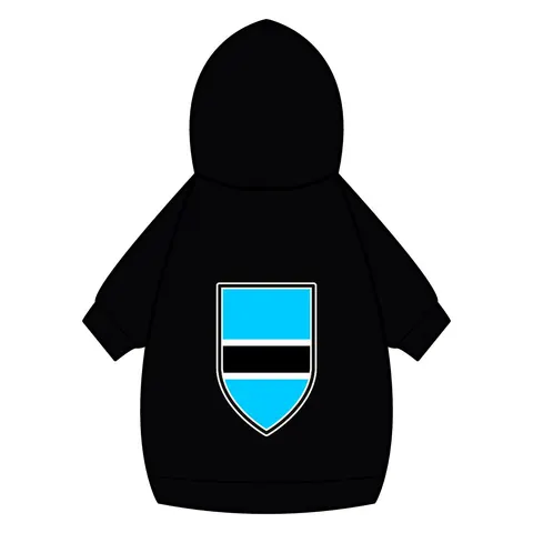 Botswana Blue & Black Stripe Pet Hoodie — back_dtf view