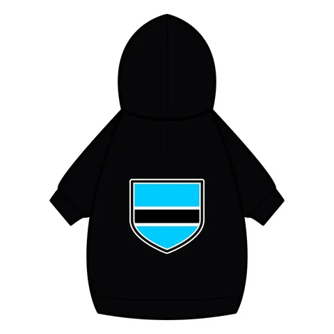 Botswana Blue & Black Stripe Pet Hoodie — back_dtf view