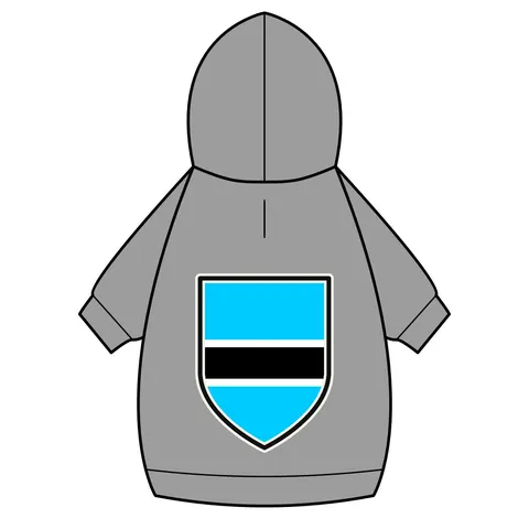 Botswana Blue & Black Stripe Pet Hoodie — back_dtf view