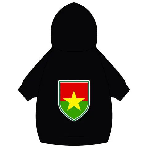 Burkina Faso Red Green Star Pet Hoodie — back_dtf view