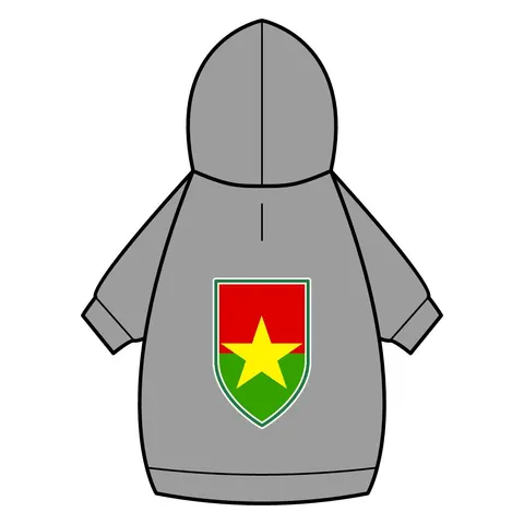 Burkina Faso Red Green Star Pet Hoodie — back_dtf view